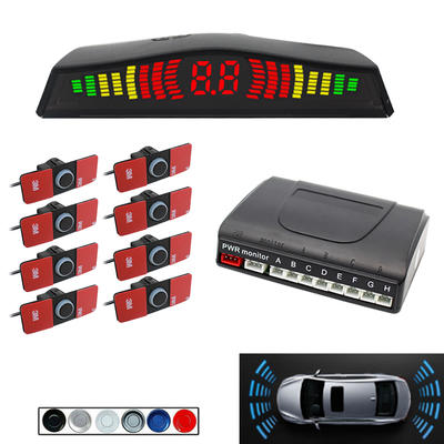 8 Pcs 16.5MM size front rear side parking assist bibi buzzer alarm LED display parking sensor system PZ304-8