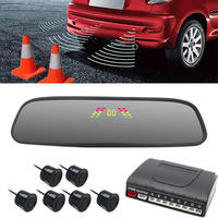Universal Car Rear View LED Mirror Monitor Buzzer Alarm 6 Pcs 22mm Front And Rear Side Parking Sensor System PZ306-6