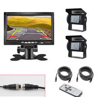 truck 7 inch lcd backup HD night vision front and rear view security reverse camera kit dual view car camera video system PZ607-2