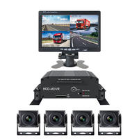 24Volt Vehicle Sd Hard Disk Recorder CCTV Mdvr Truck 7Inch 4Ch Display Monitor With Quad Side View 4Pcs AHD Camera System PZ615-AHD