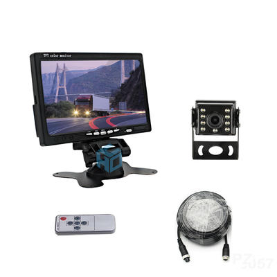 7 Inch HD rear view backup mirror monitor truck night vision box camera system with 8pcs led light PZ708+PZ508