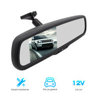 HD 4.3 Inch Auto Dimming Anti Glare Rearview Mirror Parking Monitor With Bracket Connect to Rear View Camera